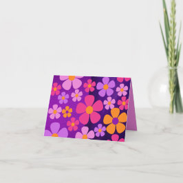 Blossom Burst Vibrant Floral Doble tarjeta de feli