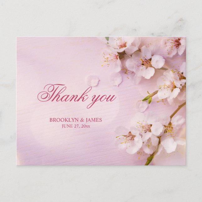 Blossom Elegante Boda Gracias Postales (Anverso)