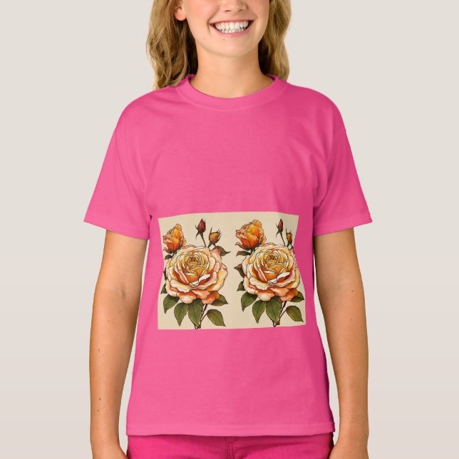 "Blossom in Style: camiseta de Chicas de Skater Ro (Anverso)