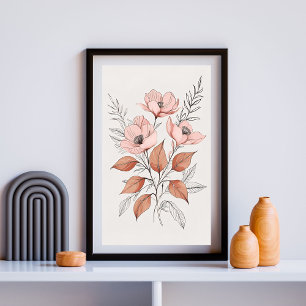 Blossom minimalista Arte Botánico Imprimir III