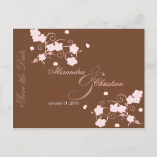 Blossom rosa Guardar la Invitación Boda de fechas