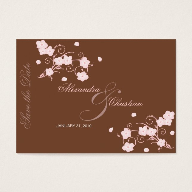 Blossom Rosa Guardar La MiniCard Boda De Fecha (Frente)