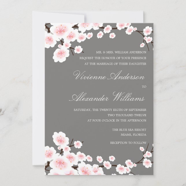 BLOSSOMS DE CERDO| INVITACIÓN DE BODA (Anverso)