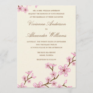 BLOSSOMS DE CERDO  INVITACIÓN DE BODA