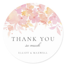 Blossoms rosa acuarela Floral Boda Pegatina