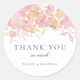 Blossoms rosa acuarela Floral Boda Pegatina