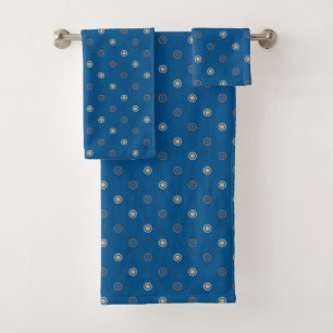 Blu, white and Naranja Dots