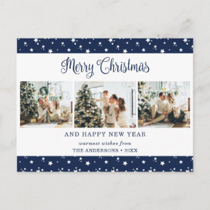 Blue 3 Photo Stars Ferry Christmas Postales