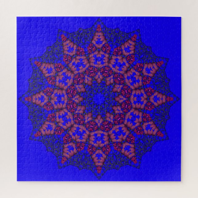 Blue 3D Art Mandala Jigsaw Puzzle (Vertical)