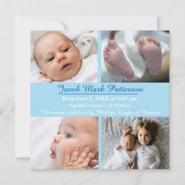 Blue 4 Fotos - Anuncio de nacimiento