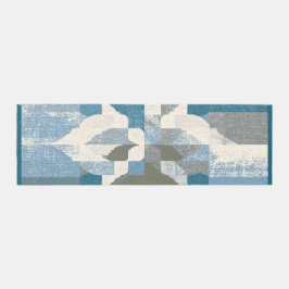 Blue Abstract Contemporary Runner Rug