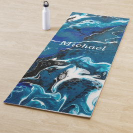 Blue Abstract Yoga Personalizada Mat