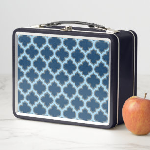 Blue and Baby Blue Trellis, Lattice, Quatrefoil