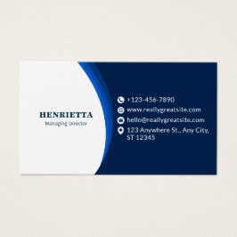 Blue and Black Modern Corporate Business Card