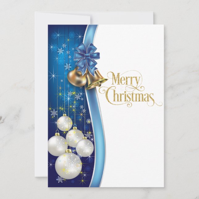 Blue and Gold Classy Feliz Navidad (Anverso)