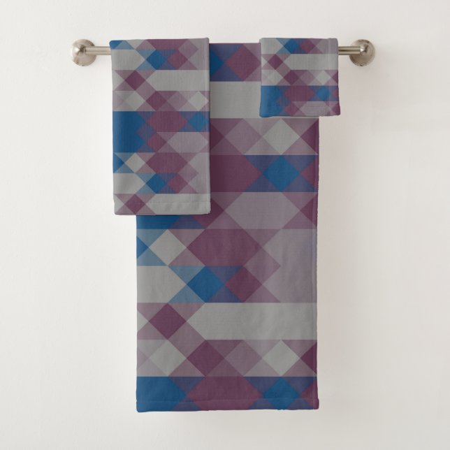 blue and mauve geometric pattern (In situ)
