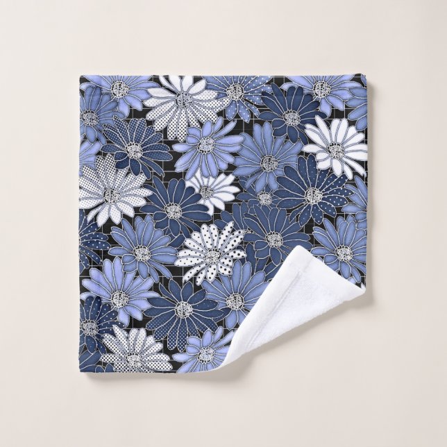 Blue and white daisy pattern (Toallita)