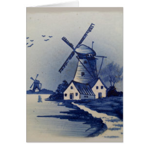 Blue and White Delft Windmill