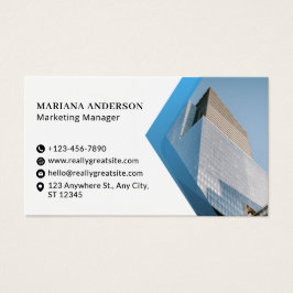 Blue and White Modern Corporate Business Card