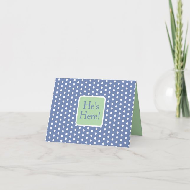 Blue and White Polka Dots With Green Monogram (Anverso)