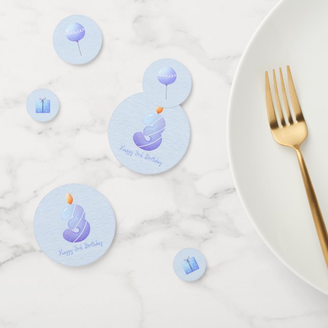 Blue Baby Boy Third Birday Confetti (Grupo)