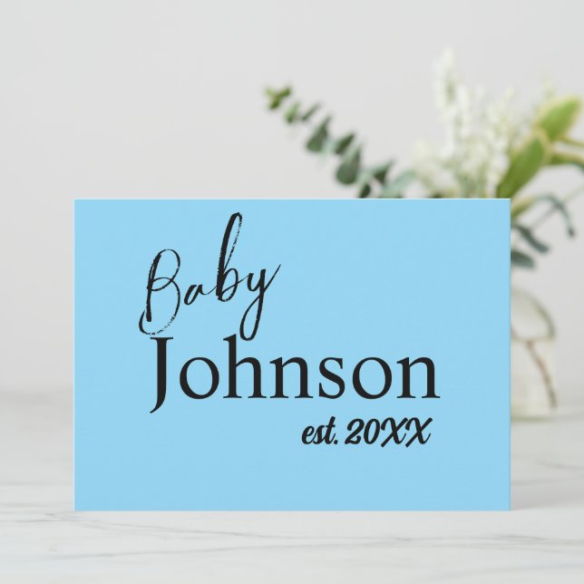 Blue Baby Est. Invitación del año abuelo (Anverso de pie)