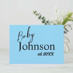 Blue Baby Est. Invitación del año abuelo