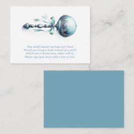 Blue Baby Rattle Boy Books para la tarjeta de soli
