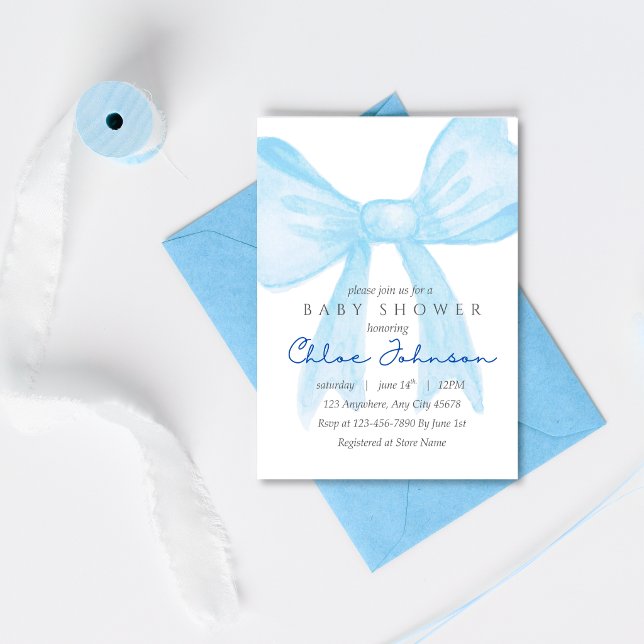Blue Baby Shower Invitation – Editable Template (Subido por el creador)