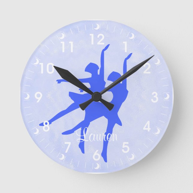 Blue Ballerina reloj de pared personalizado (Anverso)