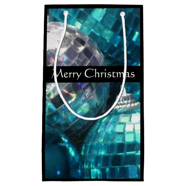 Blue Baubles Merry Christmas, bolsa de regalo para (Anverso)