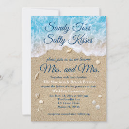 Blue Beach Waves Invitación a la Sra. Wedding