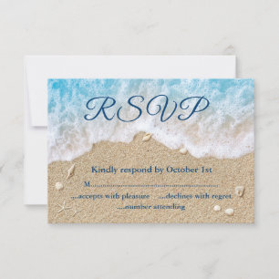 Blue Beach Waves Mrs & Mrs RSVP
