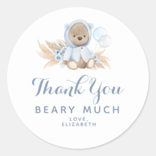 Blue Bear Gracias Beary Mucha Etiqueta Pegatina