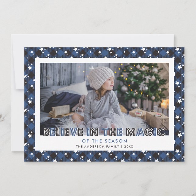 Blue Believe en las tarjetas de Navidades de fotos (Anverso)