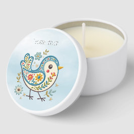 Blue Bird Floral Mini Candle Favors