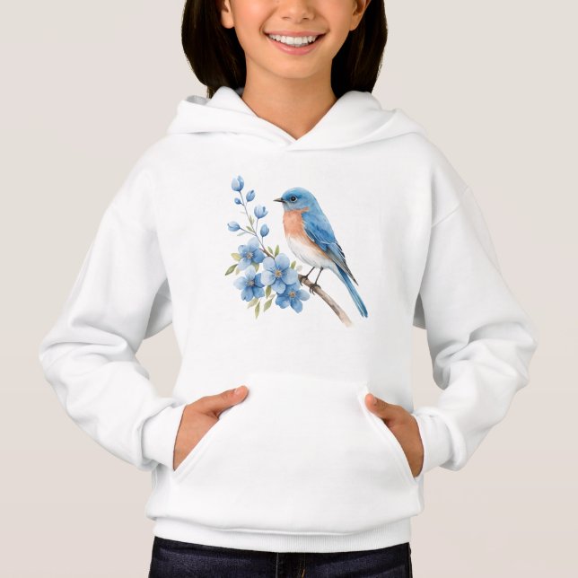 Blue bird with blue flowers (Anverso)