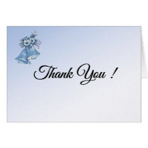 Blue Boda Bells Tarjeta de agradecimiento con firm