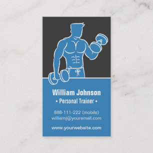 Blue Body building Fitness Trainer tarjetas de neg