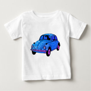 Blue Boho Car Fine Jersey T-Shirt, Blanco