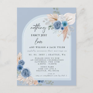 Blue Boho Nothing Fancy Just Love Invitación