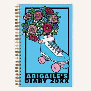 Blue Bouquet Skate Personalizado Nombre Año Diario