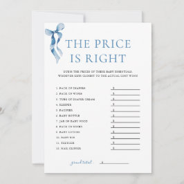 Blue Bow El Precio Es La Tarjeta De Juego Baby Sho