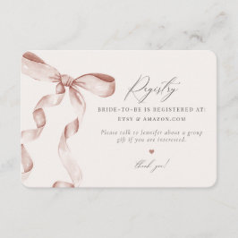 Blue Bow Tying Knot Registry, invitación a inserta