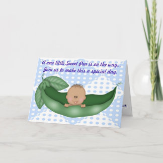 Blue Boy Baby Shower Pea en invitación de Pod