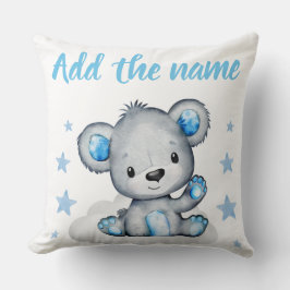 Blue Boy Teddy Bear con Cojín decorativo de estrel