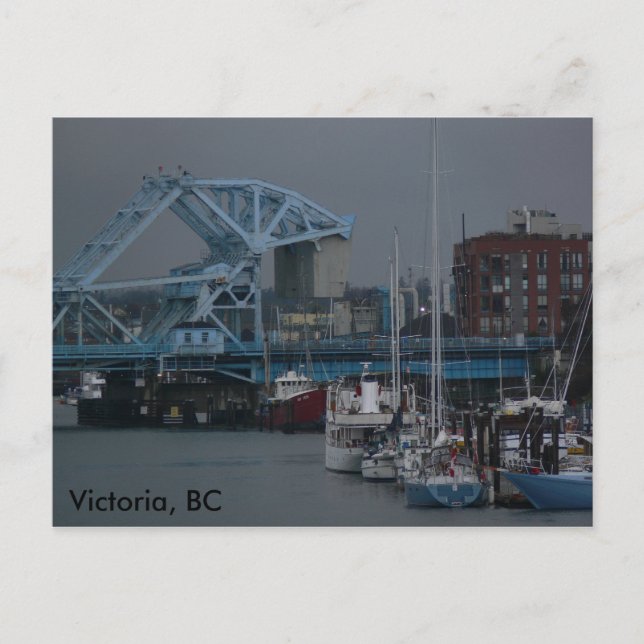 Blue Bridge Victoria, tarjeta postal BC (Anverso)