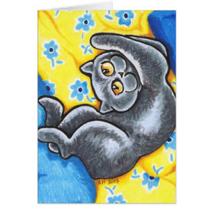 Blue British Shorthair Cat Flower Bed
