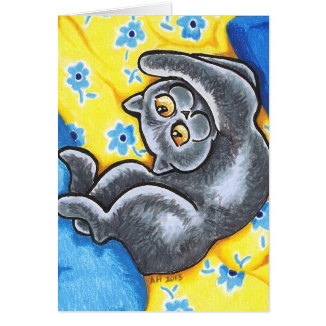 Blue British Shorthair Cat Flower Bed (Frente)