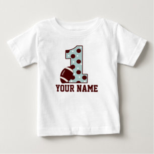 Blue Brown Dot Camisa de Fútbol de primer cumpleañ